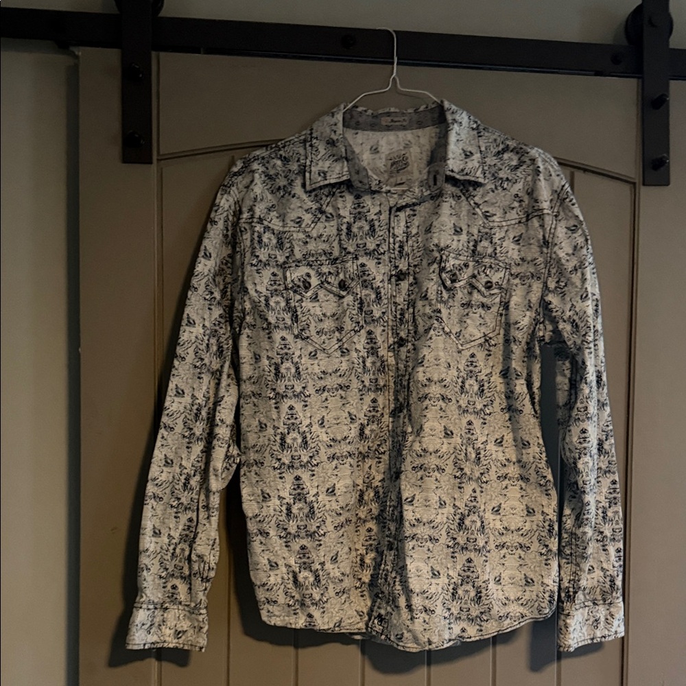 Men's western Moonshine Spirit pearl snap Long-Sleeve Shirt, Large